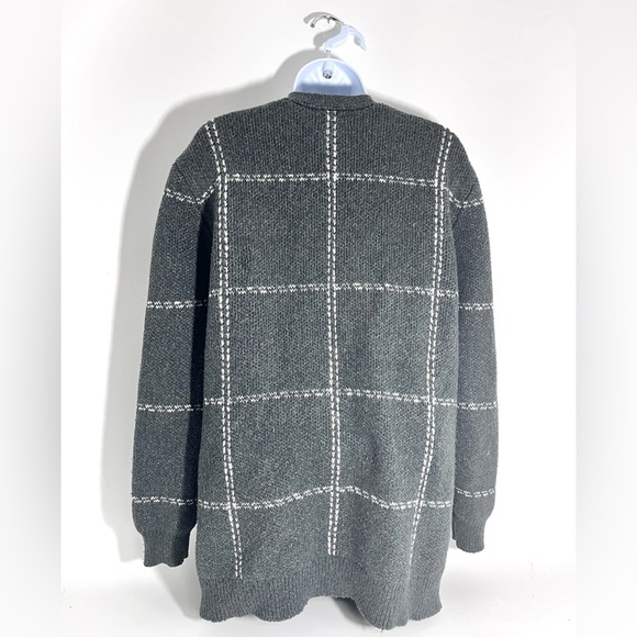 FAHERTY Gray Ribbed Cotton Blend Cardigan Medium Knit Open Front Small - Picture 2 of 5